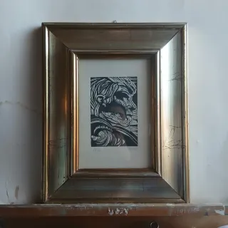 Ivo Scaringi incisione litografia con cornice 62