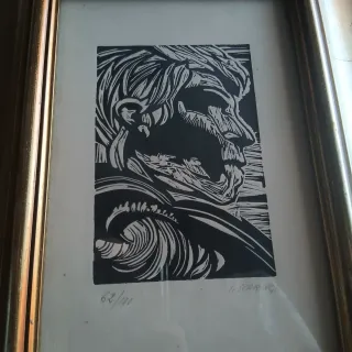 Ivo Scaringi incisione litografia con cornice 62