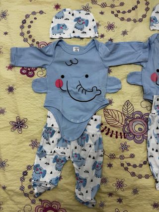 2 Conjuntos Bebés gemelos Elefante 0-1 Mes