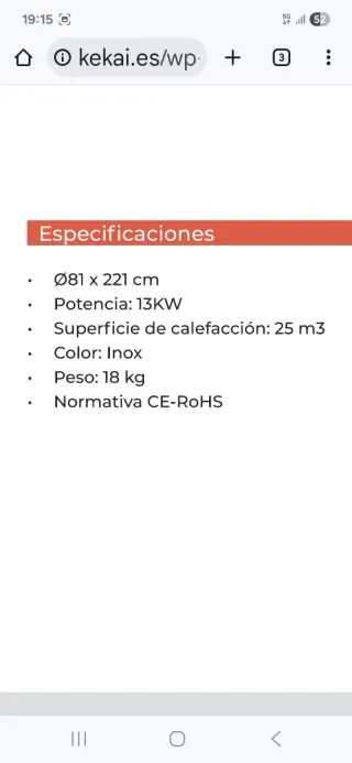 Estufa de Gas Exterior KEKAI KT0586