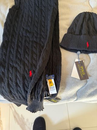 Set Sciarpa e Cappello Ralph Lauren Nero