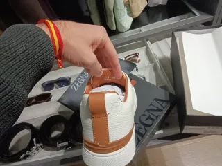 Zapatos Zegna Blancos y Marrones