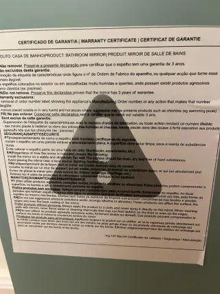 Espejo de baño con luz LED