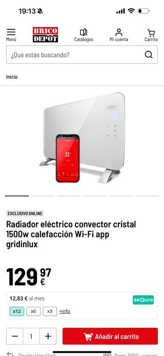 Radiador Eléctrico Gridinlux Bajo Consumo.