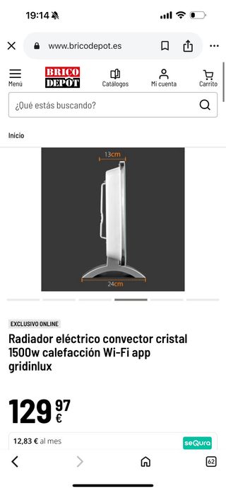 Radiador Eléctrico Gridinlux Bajo Consumo.