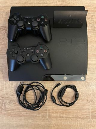 Consola PS3 Slim Negra + 2 Mandos