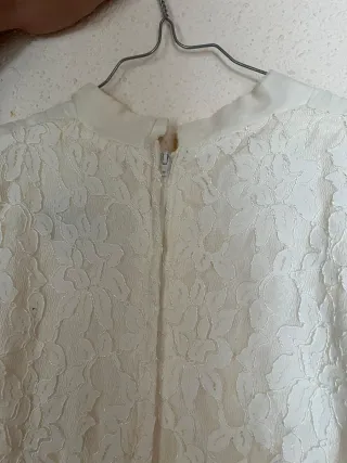 Vestido fiesta encaje blanco mujer