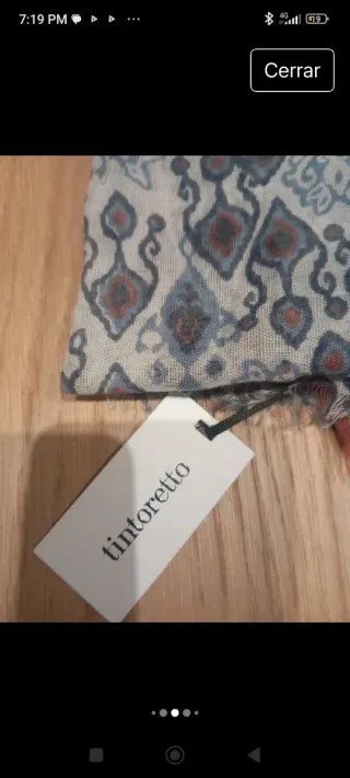 Pañuelo  Beige y Azul