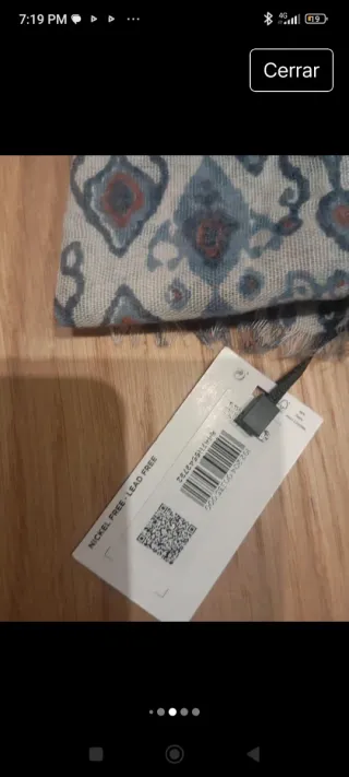 Pañuelo  Beige y Azul