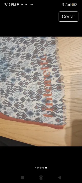 Pañuelo  Beige y Azul