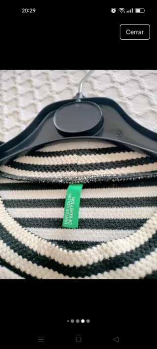 Jersey Benetton rayas blanco y negro