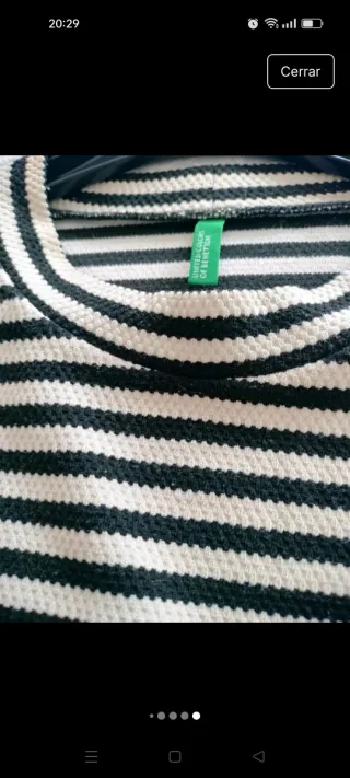 Jersey Benetton rayas blanco y negro