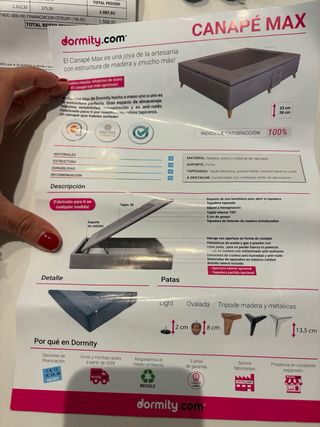 Canapé gris+ colchon +Cabezal gris dormity 2022