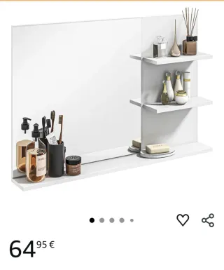 Espejo Baño con 2 Estantes