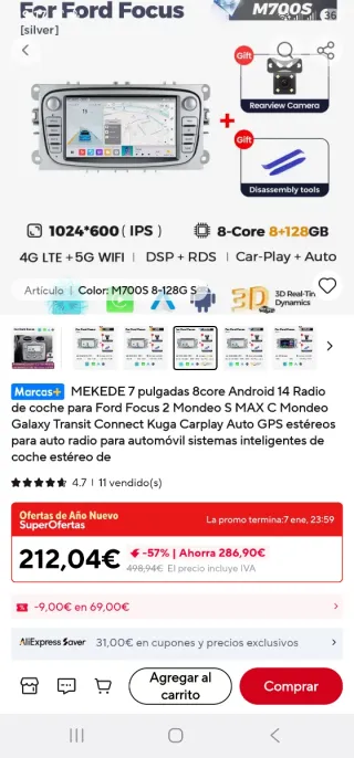 Radio Android para Ford Focus