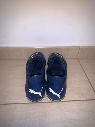 Botas de fútbol Puma ultra future azul y verde