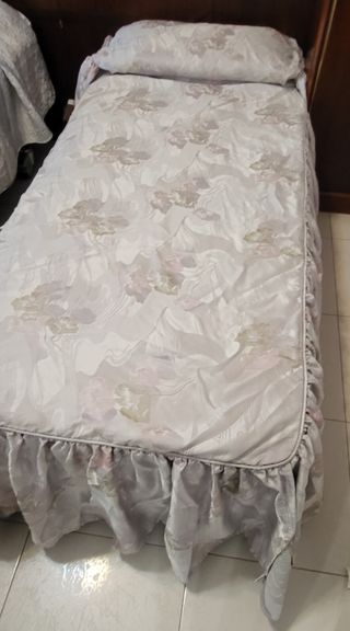 2 Colchas Satén Beige/Rosa