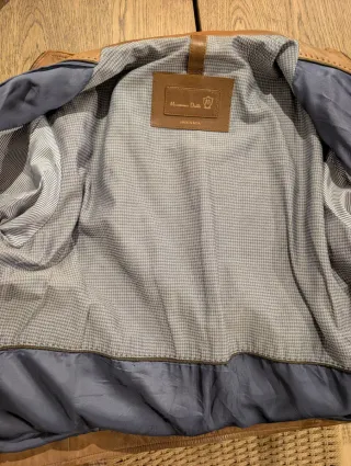 Chaqueta Cuero Massimo Dutti Talla M Marrón