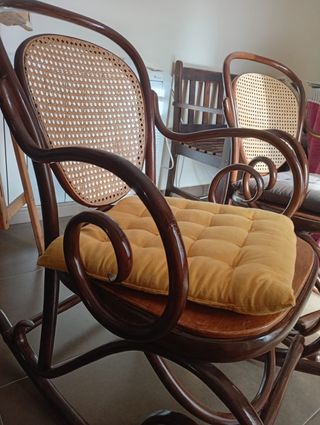 Pack 2 Mecedoras Madera y Ratán