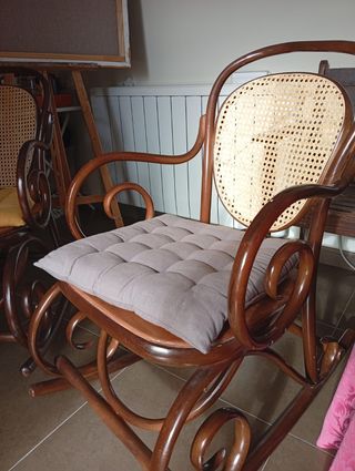 Pack 2 Mecedoras Madera y Ratán