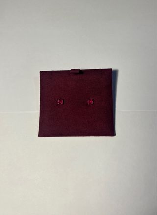 pendientes de Rubí en Oro Rosa de 18 Kt