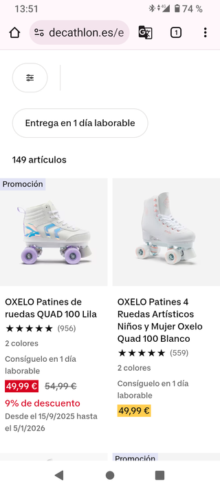 Patines rosas Oxelo casi nuevos