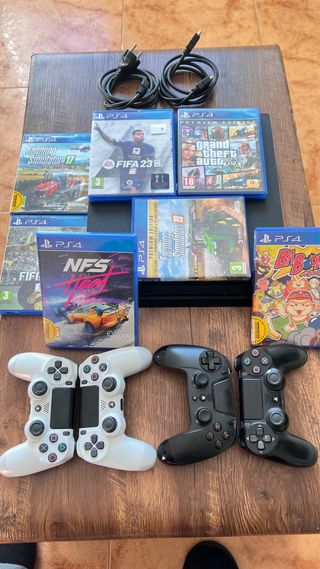 PS4 Pro Negra + 4 Mandos + Juegos