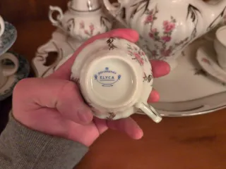 Juego de té porcelana época floral