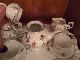 Juego de té porcelana época floral
