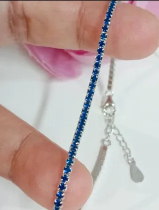 Preciosa Pulsera Zafiro Circonitas Plata 925