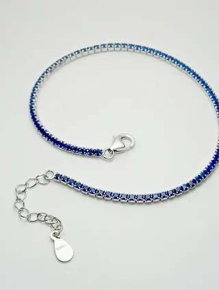 Preciosa Pulsera Zafiro Circonitas Plata 925