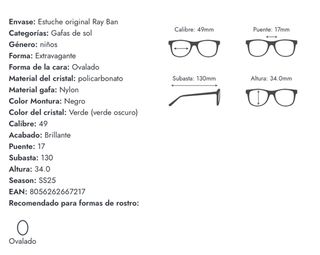 Gafas Ray-Ban Negras Niños