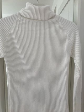 Jersey cuello alto blanco canalé