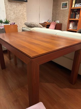 Conjunto mesa madera maciza. Mesa centro y comedor
