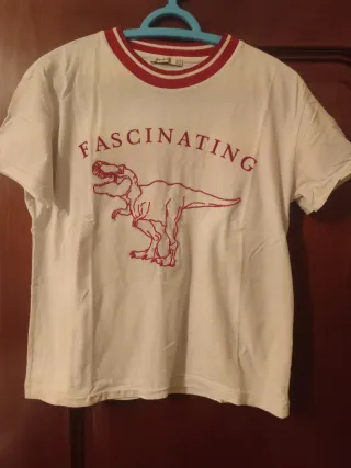 Camiseta blanca con dinosaurio