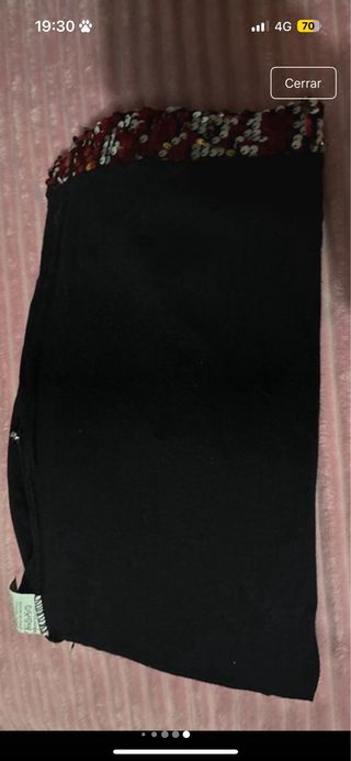 Vestido fiesta lentejuelas oro y morado