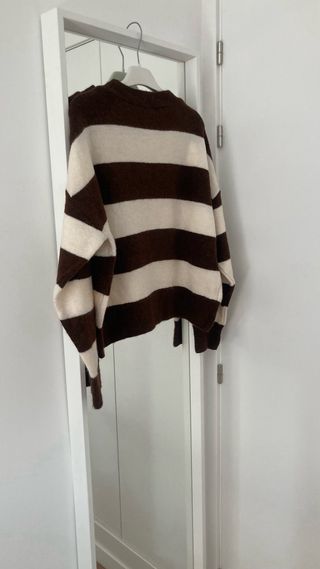 Jersey Mango Rayas Marrón y Beige Talla S