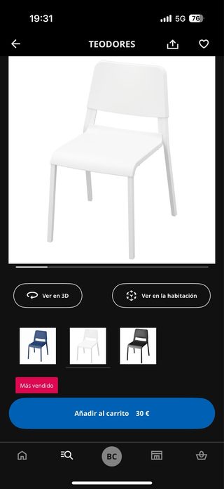Silla Teodores Blanca IKEA