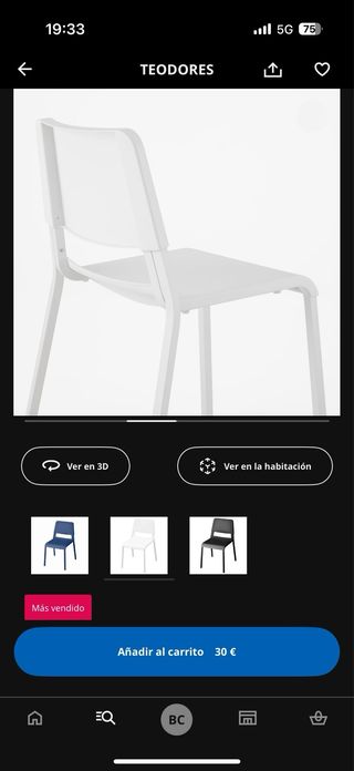 Silla Teodores Blanca IKEA