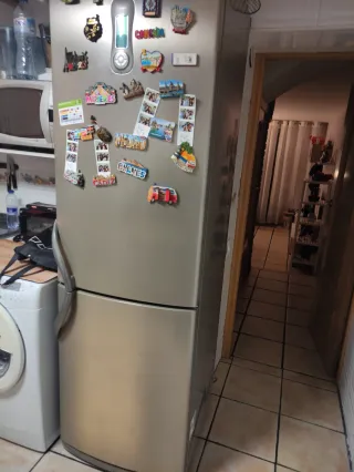 Nevera combi plateada