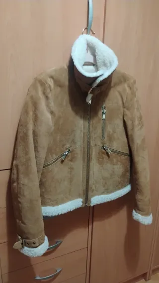 Cazadora piel serraje  tostado Puesta media docena