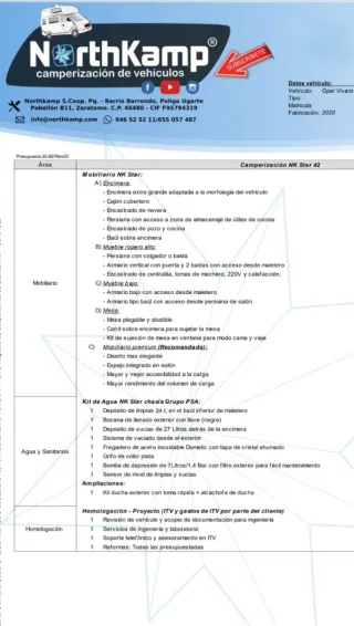 Opel Vivaro MY20 Camperizada NorthKamp 120CV 2020
