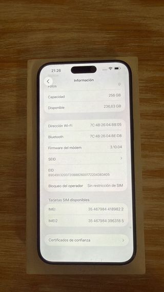 iPhone 15 Pro Max 256GB Negro