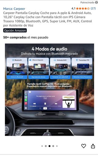 Pantalla Carplay 10.26 IPS Cámara Trasera