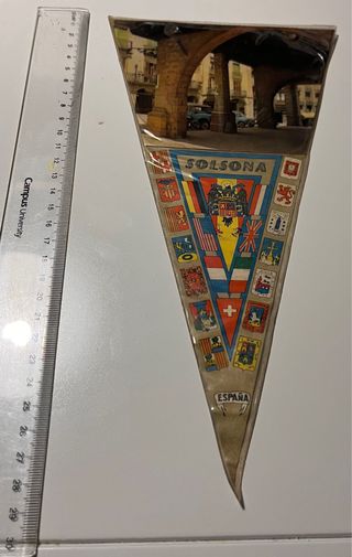 Banderín antiguo plastificado Solsona España