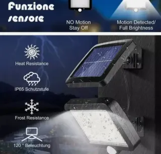 2 Faretti Esterni LED con pannello solare NUOVI