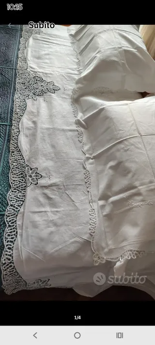 Lenzuola matrimoniali pizzo puro cotone