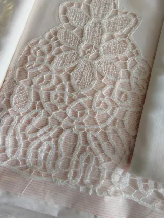 Lenzuola matrimoniali pizzo puro cotone