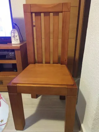 Mesa Comedor 90x90 + 4 Sillas Madera