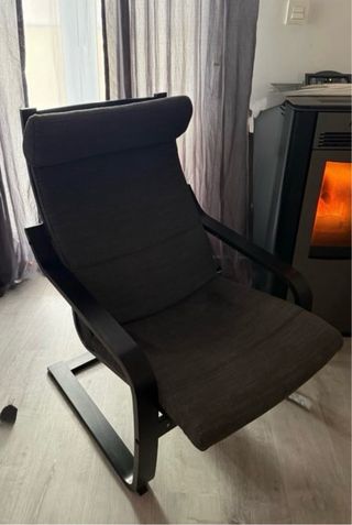 Sillón Mecedora Ikea Negro y Gris